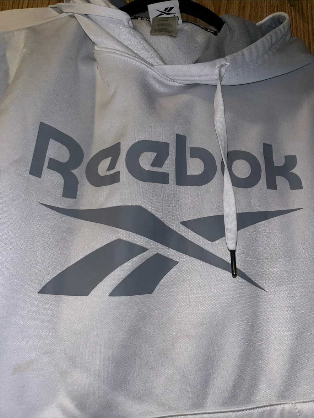 Reebok White Hoodie with Gray Logo